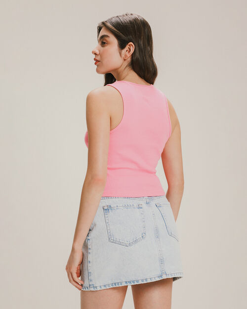 Tank Top Rib Rosa